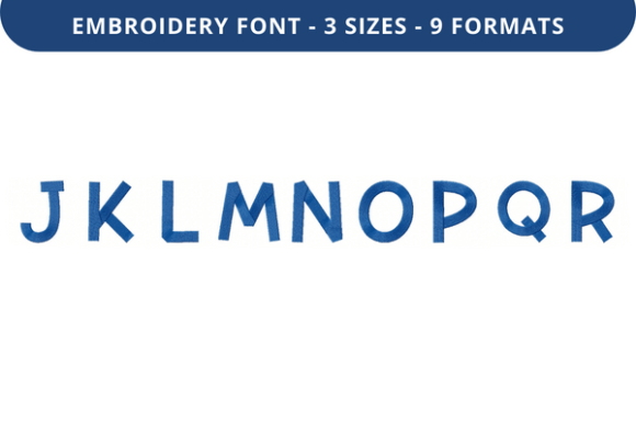 Gumbies Font Uppercase J to R: Precision, Personality, and Embroidery Versatility in Practice
