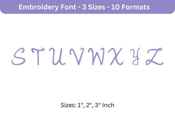 Romantic Font Uppercase S to Z for Personalized Embroidery Projects