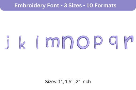 Second Grader Font J to R for Personalized Embroidery Projects