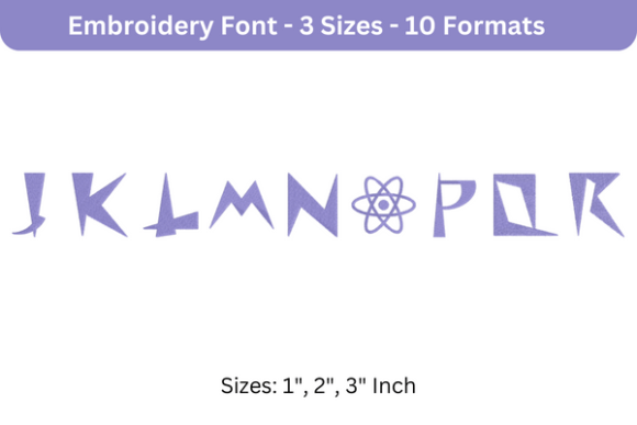 Space Patrol Font Uppercase J to R: A Stylish Addition to Your Embroidery Projects