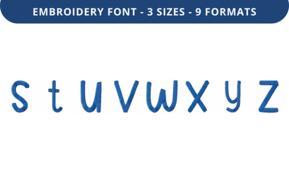 Sunny Box Font Lowercase S to Z: The Embroidery Font That Brings Soft Elegance to Every Stitch
