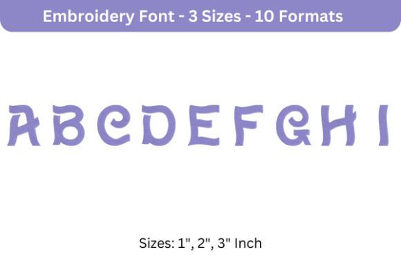 Wavie Font a to I: A Thoughtful Embroidery Font for Names, Dates, and Meaningful Text on Fabric