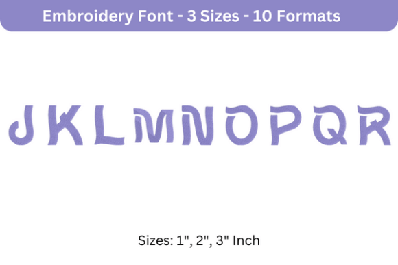 Wavie Font J to R: A Precision Embroidery Font for Personalized Fabric Projects