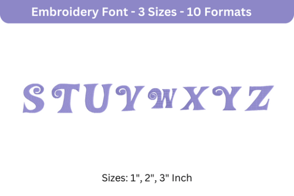 Wonka Font S to Z: Elegant Embroidery Lettering
